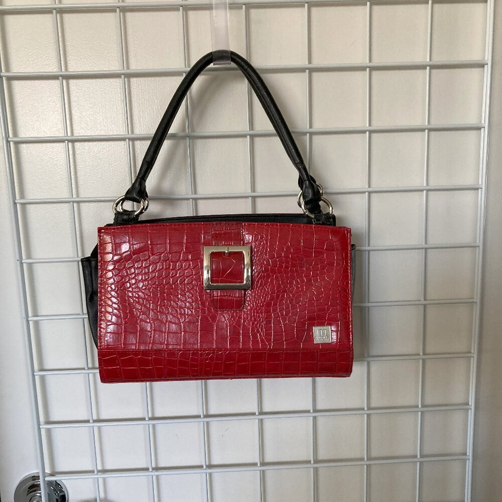 Miche Convertible Red/Black Faux Patent Leather Alligator Purse